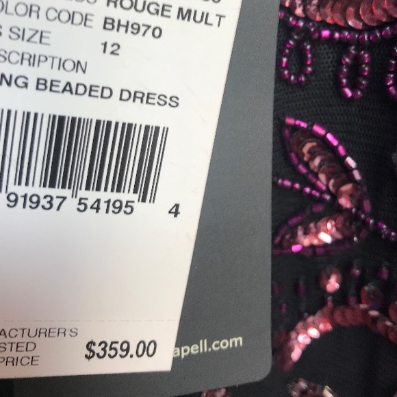 Adrianna Papell beaded off shoulder long dress - Picture 4 of 8